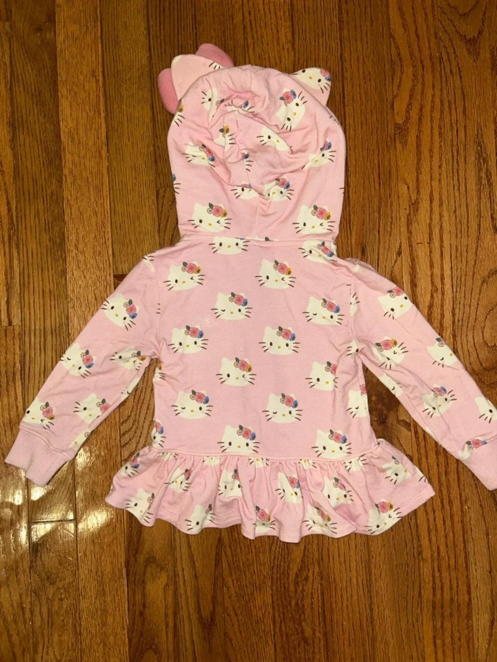 Posh Peanut Hello Kitty Pink Hoodie Jacket with Bow-2T